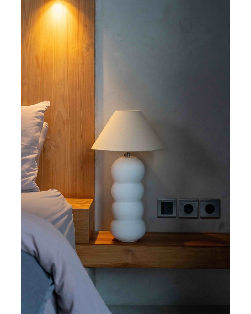 Lampe blanche terre cuite