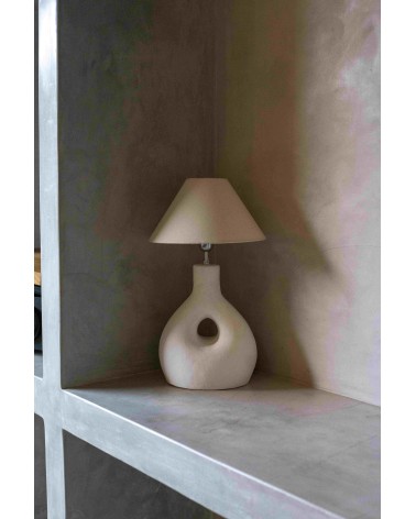 Lampe blanche terre cuite