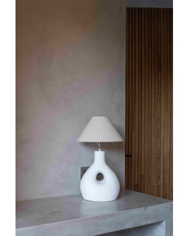 Lampe blanche terre cuite