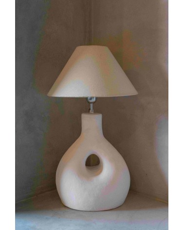 Lampe blanche terre cuite