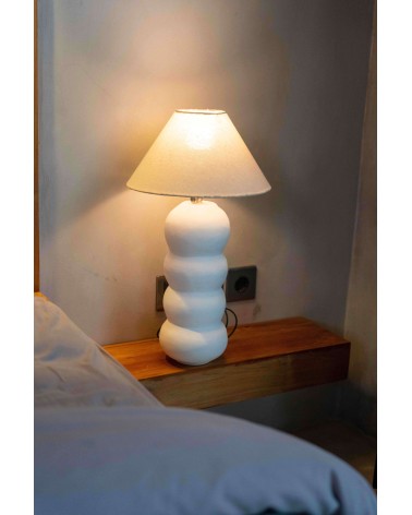 Lampe blanche terre cuite